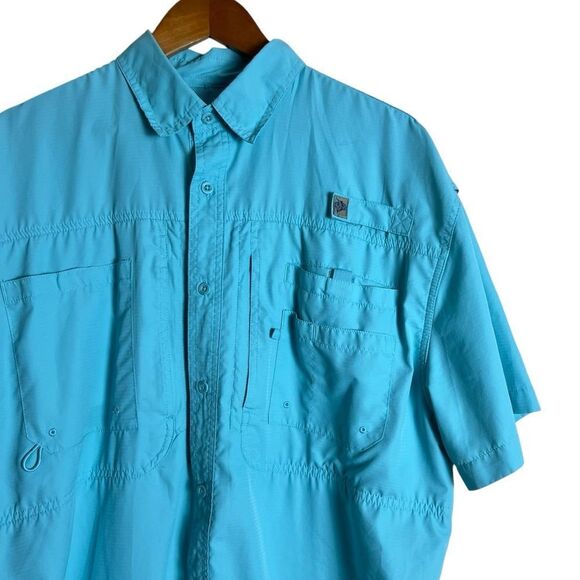 Reel legends light blue fishing shirt. Size xl - Picture 2 of 6